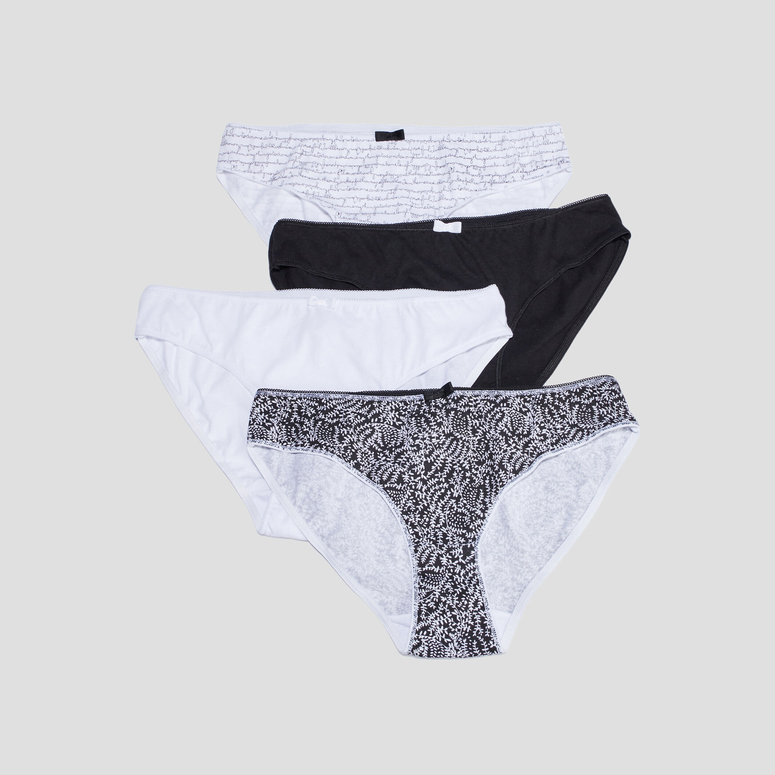 Lot de 3+1 culottes en coton noir femme LH