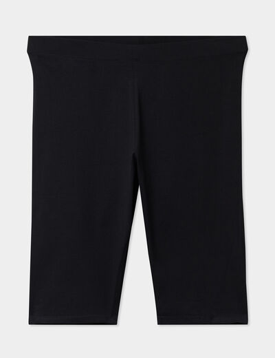 Legging court cycliste coton noir femme grande taille