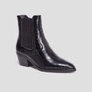 Bottines santiags aspect croco à talons noir femme