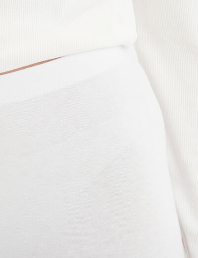 Legging 7/8ème taille élastiquée blanc femme