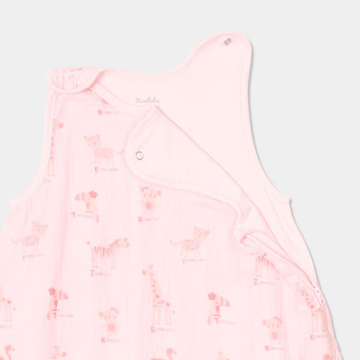 Gigoteuse ajustable gaze de coton TOG 1 rose clair bébé fille