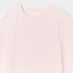 T-shirt coton manches longues &agrave; fronces rose clair fille