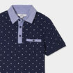 Polo manches courtes 1 poche bleu marine gar&ccedil;on