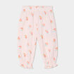 Pantalon taille élastiquée gaze de coton rose clair bébé fille
