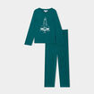 Ensemble pyjama pantalon 2 pi&egrave;ces coton vert gar&ccedil;on