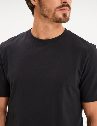 T-shirt slim stretch manches courtes noir homme