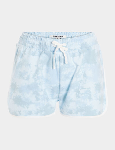 Short de jogging droit bleu femme