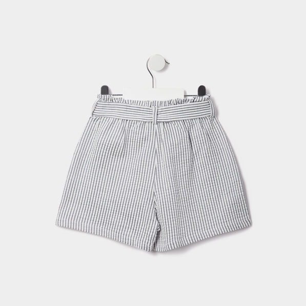 Short slouchy ceinturé taille élastiquée bleu marine fille