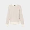 Pull c&ocirc;tel&eacute; col rond manches longues gris clair homme