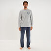 Ensemble pyjama pantalon effet velours gris homme