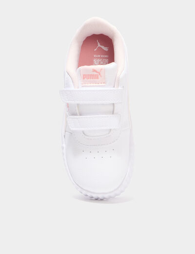 Tennis &agrave; scratchs Puma Carina 3.0 Floral rose clair fille