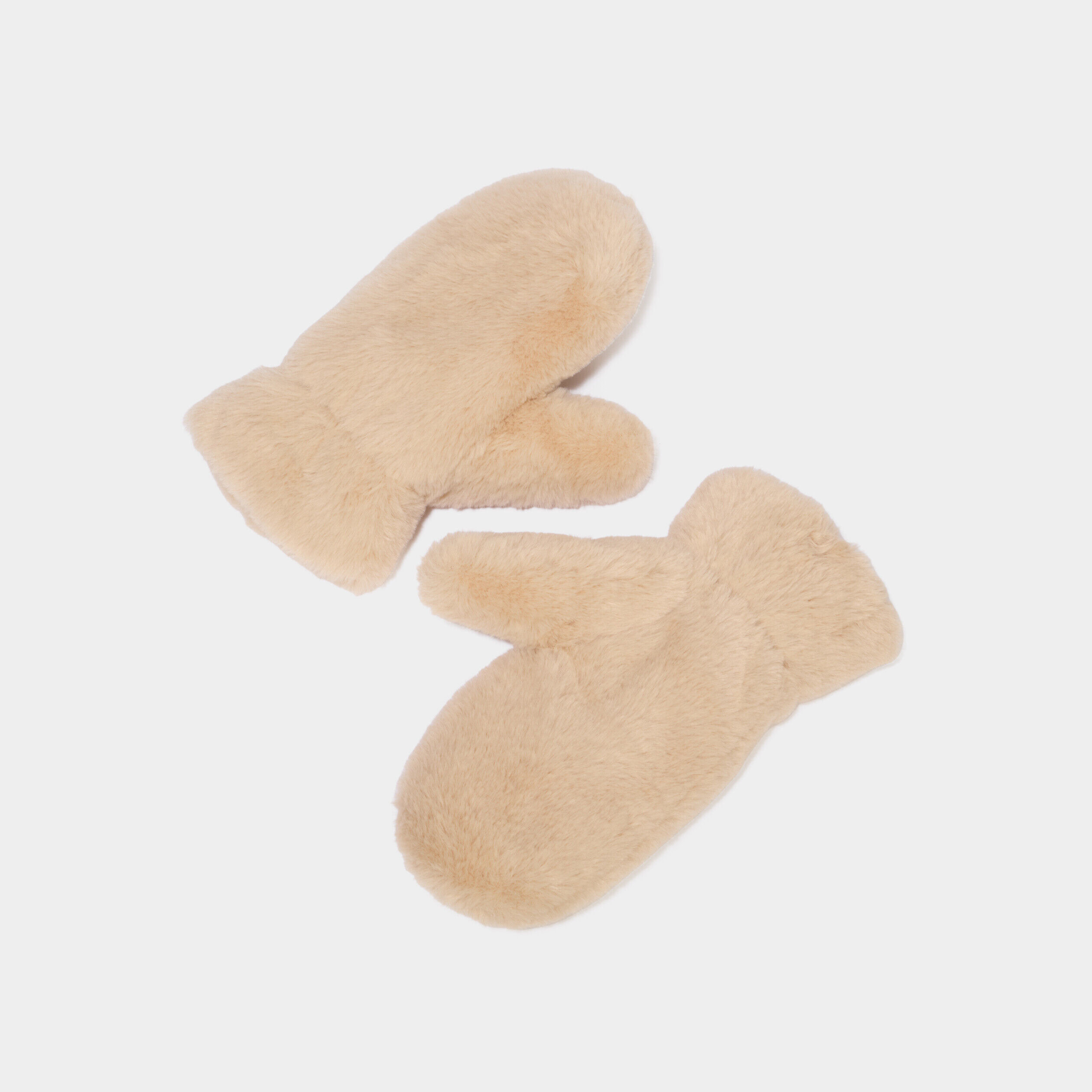 Mouffles fausse fourrure sable femme LH