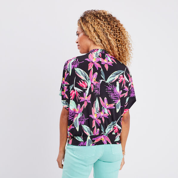 T-shirt à manches courtes noir femme