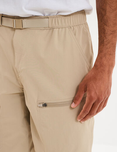 Short de randonn&eacute;e respirant beige homme