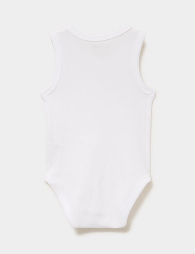 Lot 3 bodies marcels coton sans manches blanc b&eacute;b&eacute;