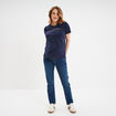 Jeans grossesse droit avec bandeau denim stone femme maternit&eacute;