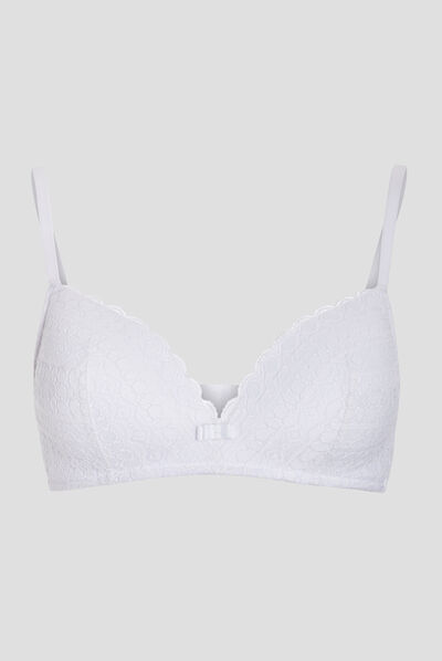 Soutien-gorge triangle dentelle blanc femme