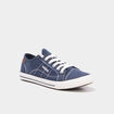 Tennis basses en toile &agrave; lacets bleu marine homme