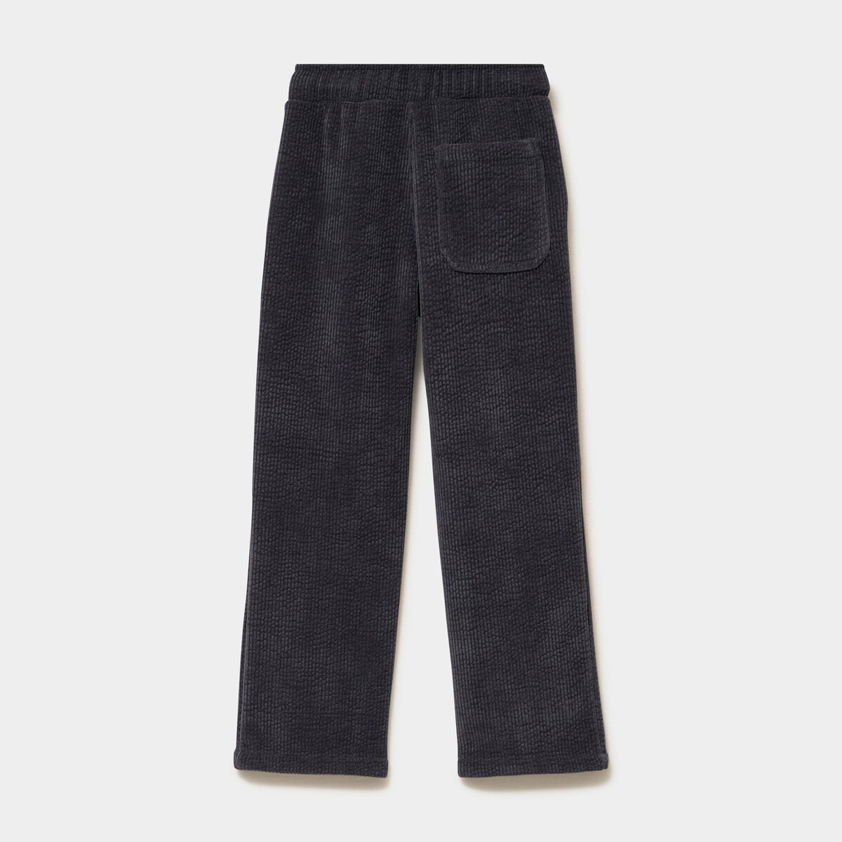 Pantalon relax effet velours c&ocirc;tel&eacute; gris fonc&eacute; gar&ccedil;on