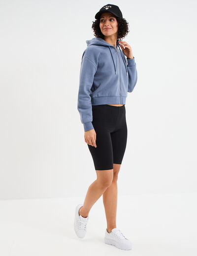 Legging court cycliste ajusté noir femme