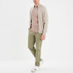 Pantalon chino droit stretch retroussé vert kaki homme