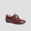 Loafers compensés en cuir bordeaux femme