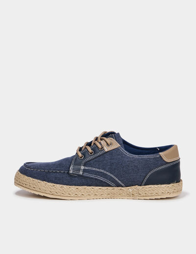 Chaussures bateau en jeans bleu homme