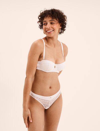 Soutien-gorge bandeau dentelle blanc femme