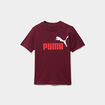 T-shirt manches courtes coton logo Puma bordeaux gar&ccedil;on