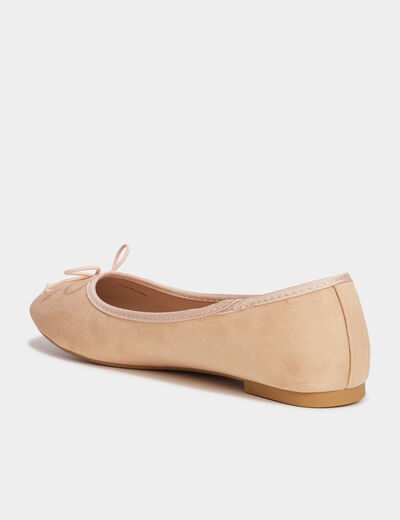 Ballerines avec noeuds sable femme