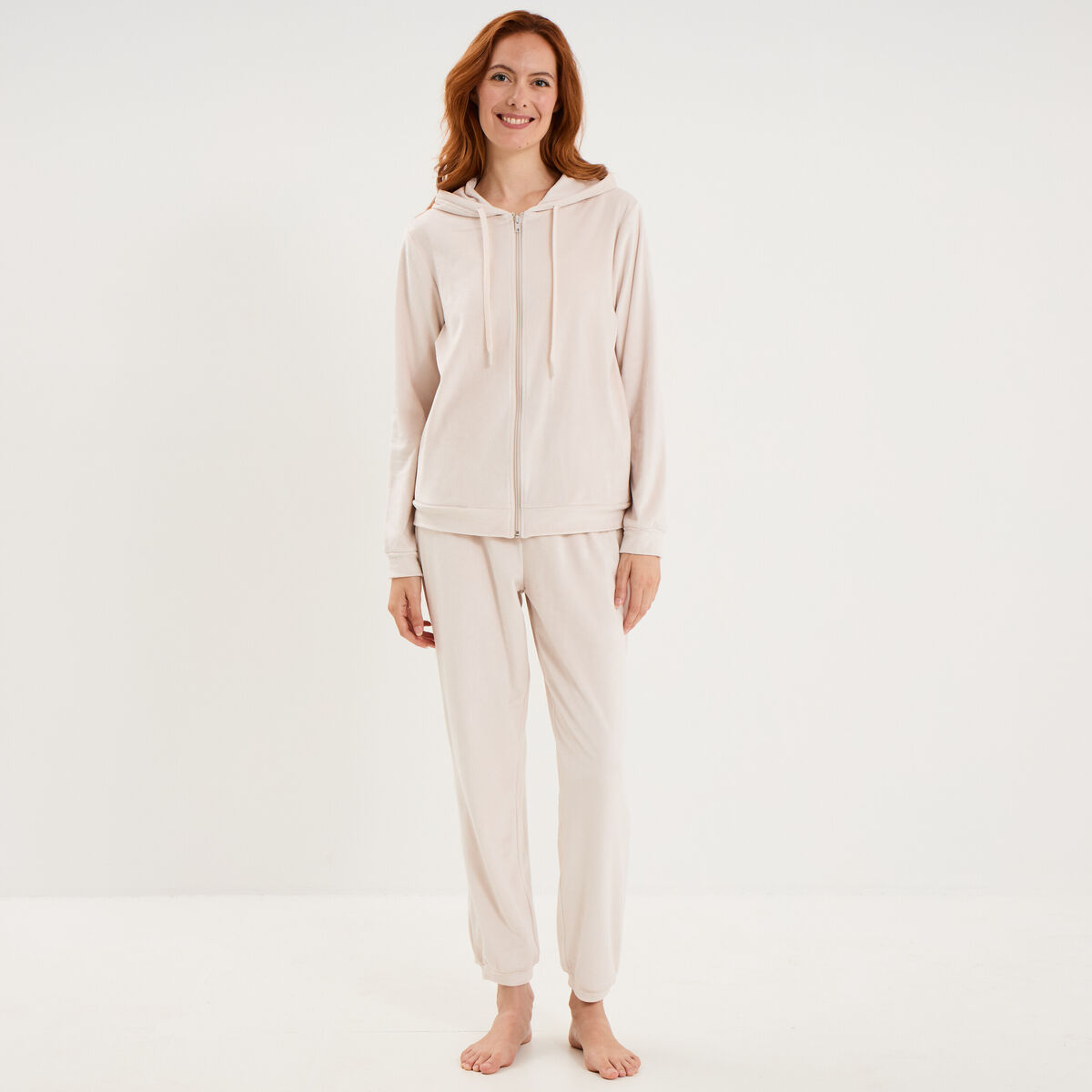 Ensemble pyjama sweat pantalon velours sable femme