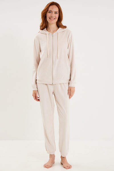 Ensemble pyjama sweat pantalon velours sable femme