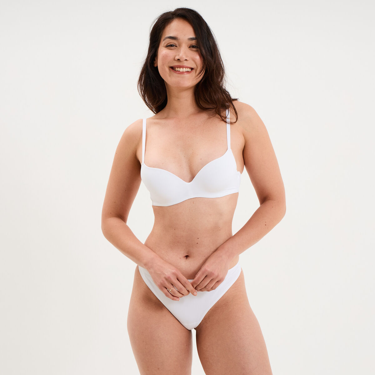 Soutien-gorge push-up microfibre blanc femme