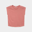T-shirt col rond manches courtes terracotta femme