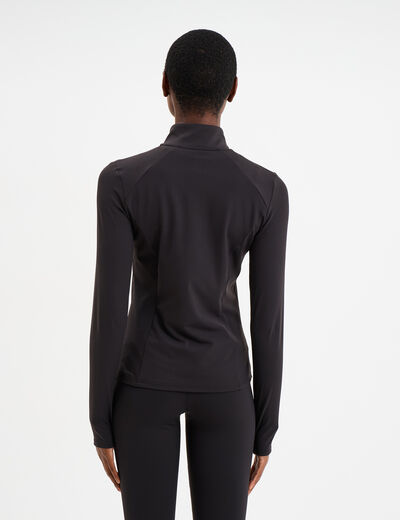 Veste de sport ajust&eacute;e avec fermeture noir femme