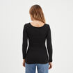 T-shirt thermique ajusté manches longues noir femme