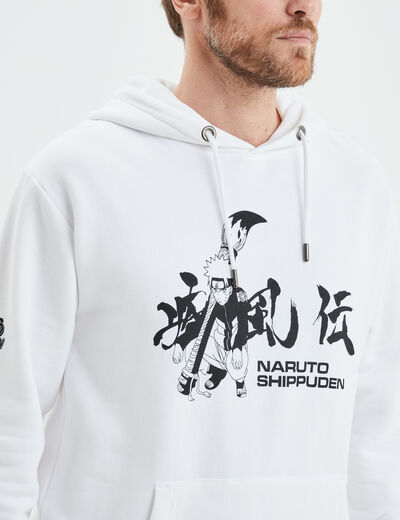 Sweat à capuche hoodie Naruto blanc homme