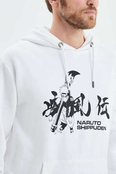 Sweat à capuche hoodie Naruto blanc homme