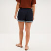 Short chino mom en jean ceintur&eacute; denim brut femme