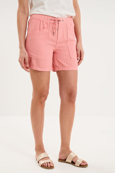 Short mom taille &eacute;lastiqu&eacute;e rose femme