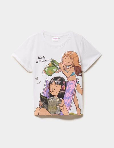 T-shirt manches courtes Les Sisters blanc fille