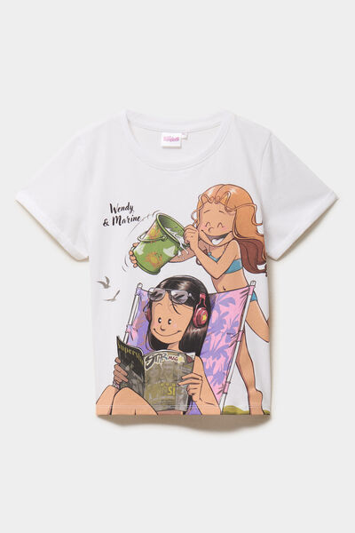 T-shirt manches courtes Les Sisters blanc fille
