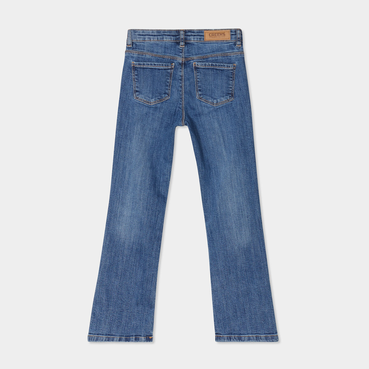 Jeans bootcut poches plaquées Creeks denim stone fille