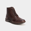 Bottines &agrave; lacets en cuir marron homme