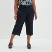 Pantacourt regular en lin majoritaire bleu foncé femme grande taille