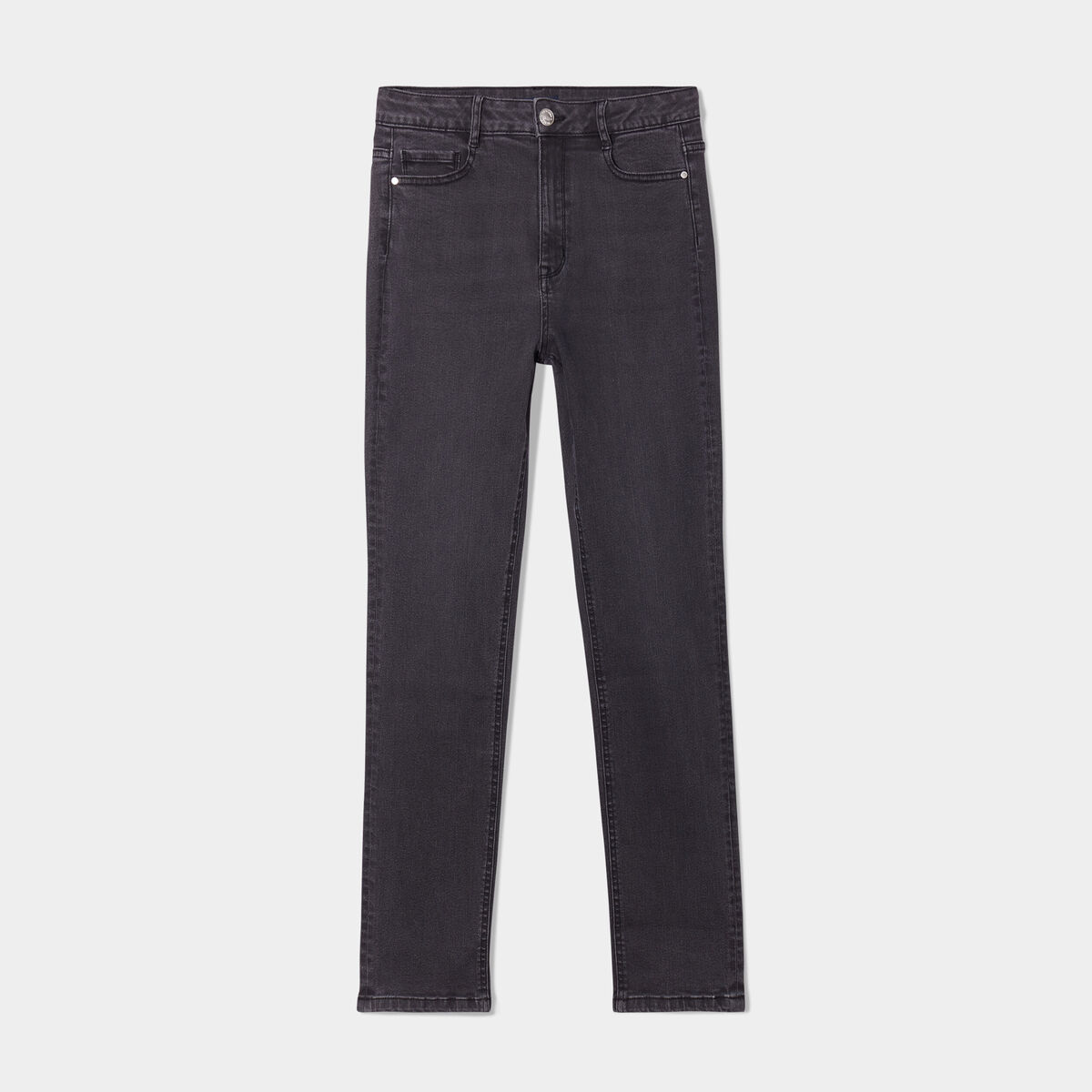 Jeans slim taille haute denim noir femme