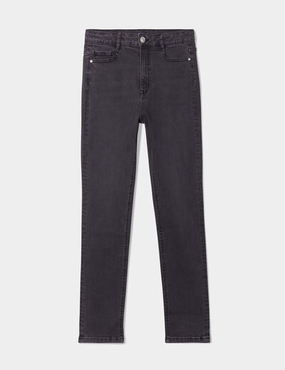 Jeans slim taille haute denim noir femme