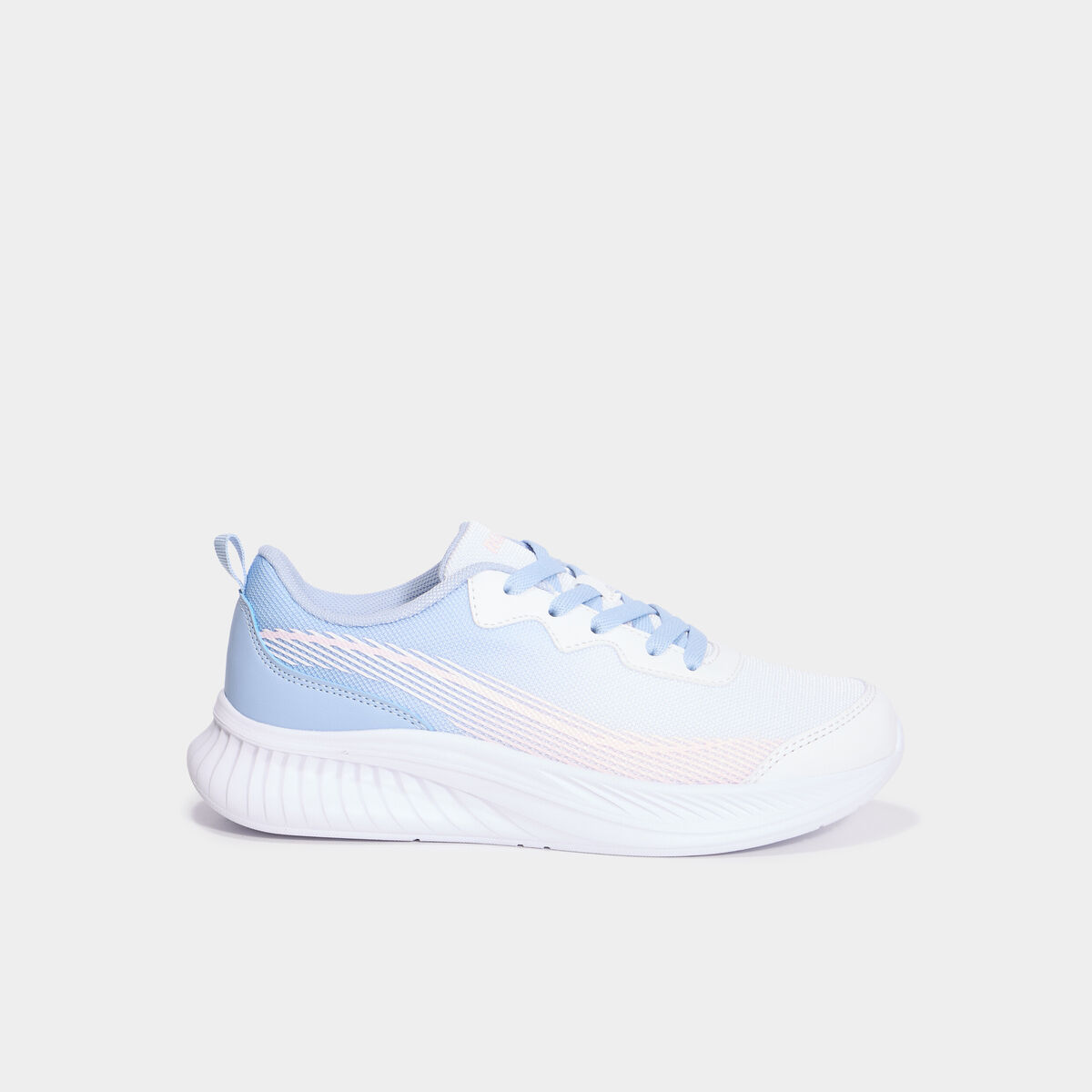 Baskets running &agrave; lacets blanc fille