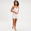 Ensemble pyjama short et d&eacute;bardeur ecru femme