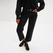 Jeans droit 7/8ème coton denim noir femme